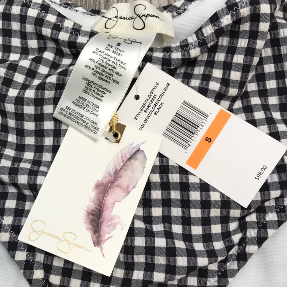 Jessica Simpson gingham bow knot bathing suit - Picture 2 of 4